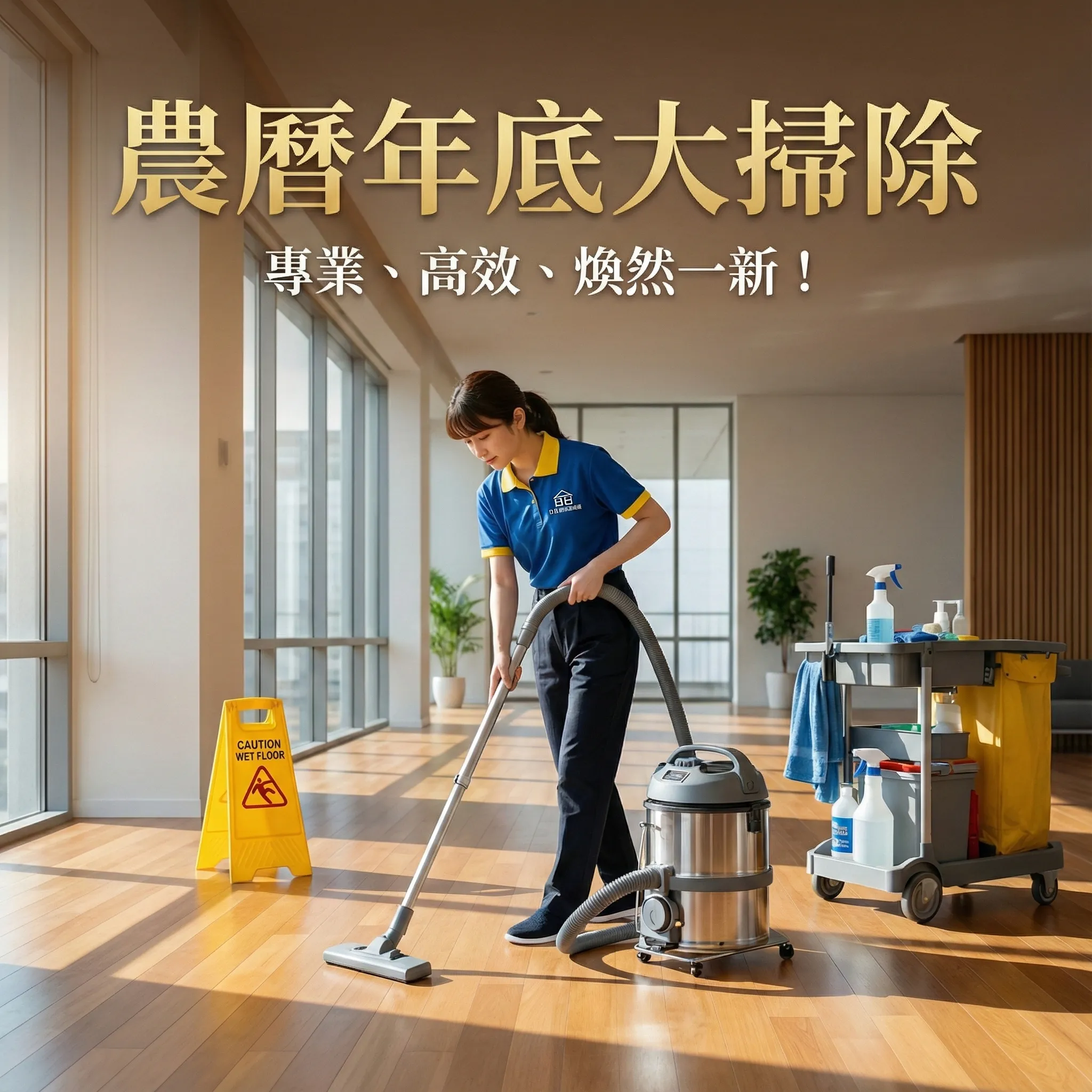 日日潔清潔人員進行裝潢後細清作業